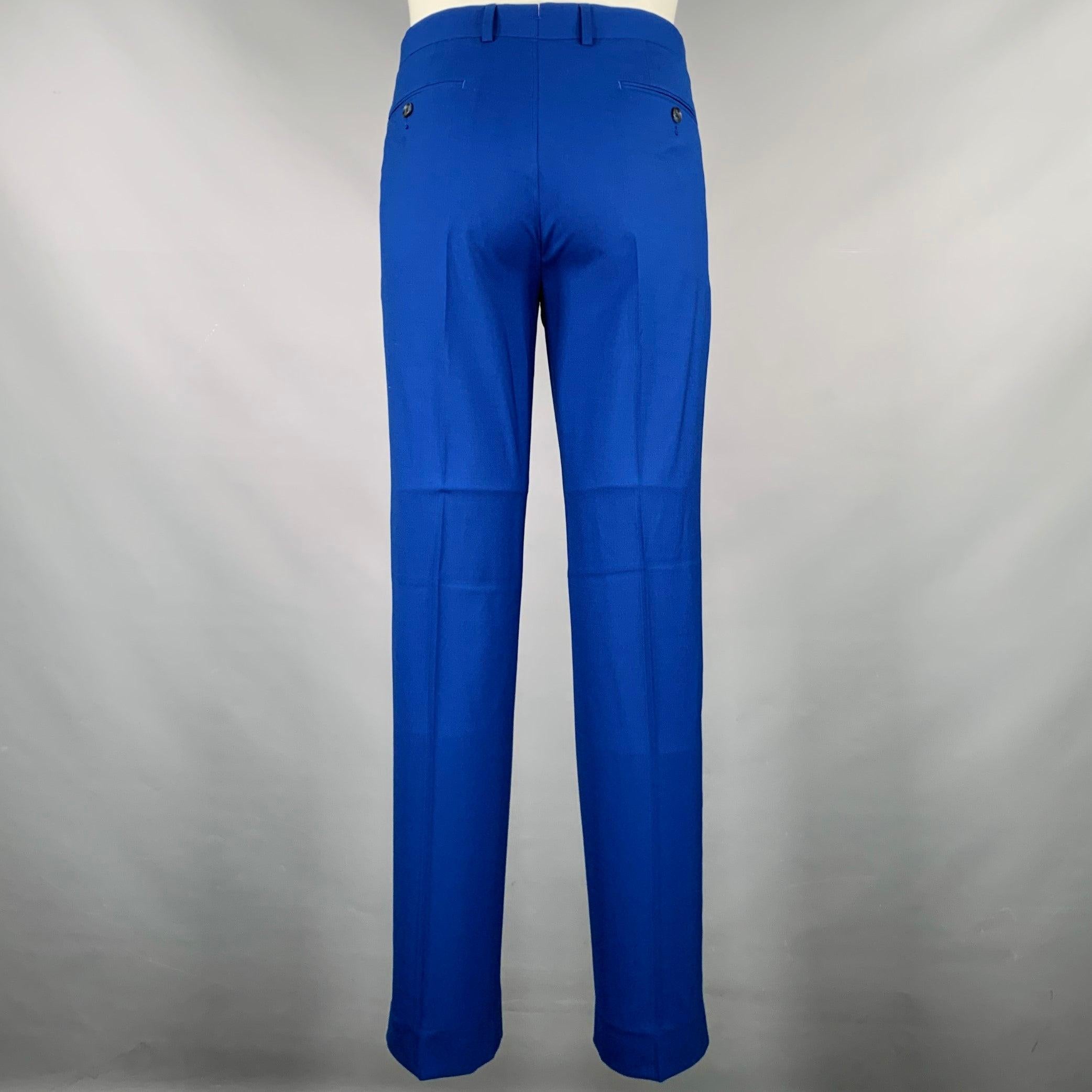 SAKS FIFTH AVENUE Size 38 Royal Blue Wool Notch Lapel Suit 4