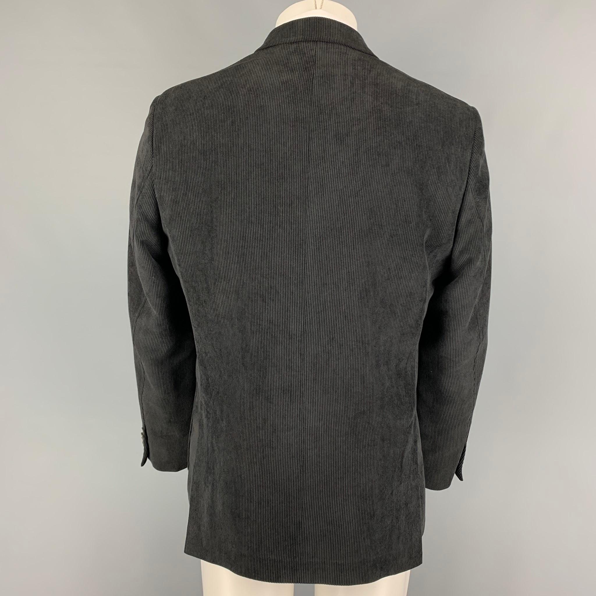 SAKS FIFTH AVENUE Size 40 Slate Corduroy Polyester Polyamide Sport Coat In Good Condition In San Francisco, CA