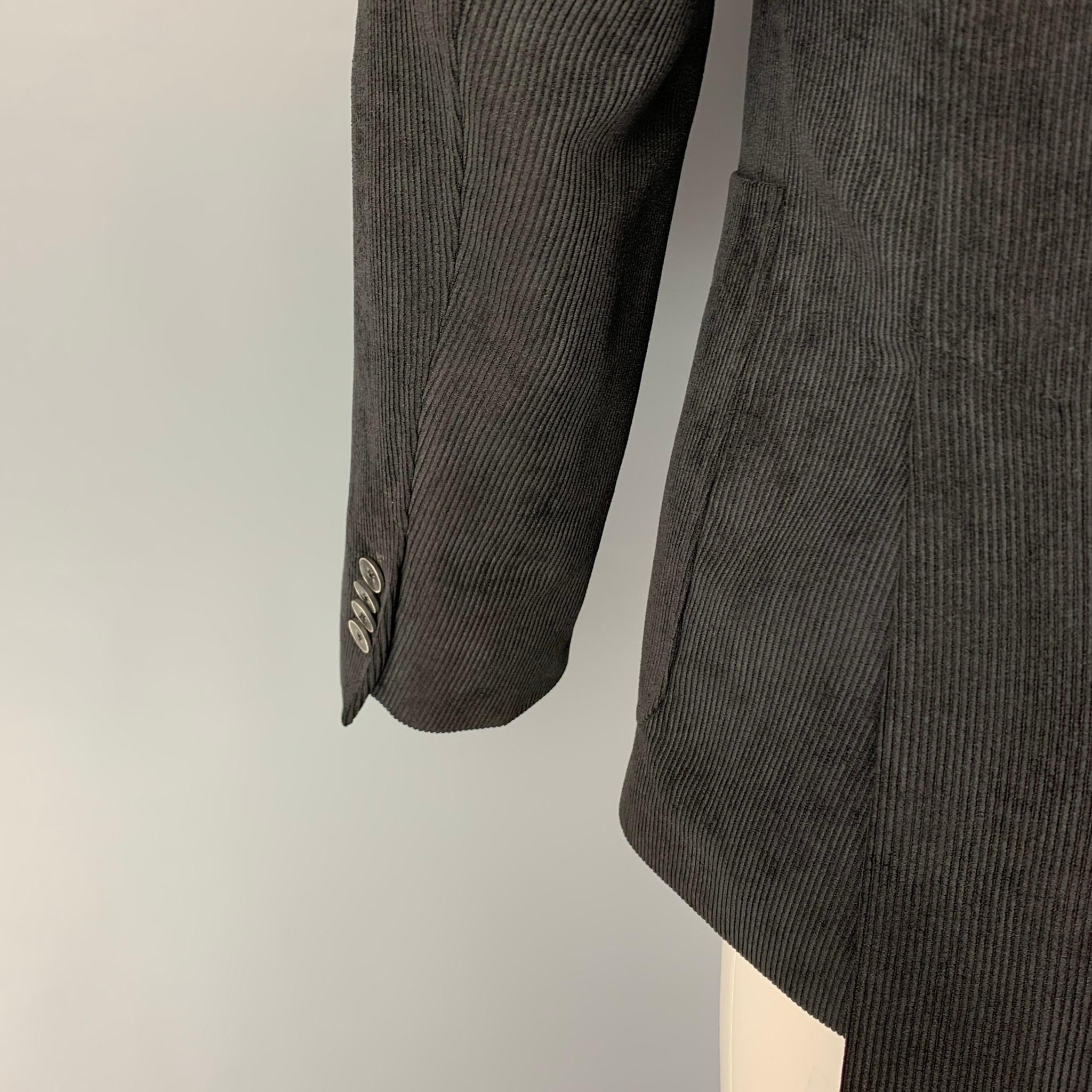Men's SAKS FIFTH AVENUE Size 40 Slate Corduroy Polyester Polyamide Sport Coat