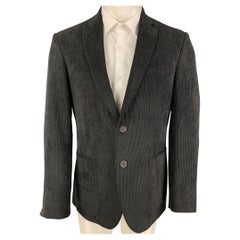 SAKS FIFTH AVENUE - Manteau de sport en polyester et velours ctel ardoise, taille 40