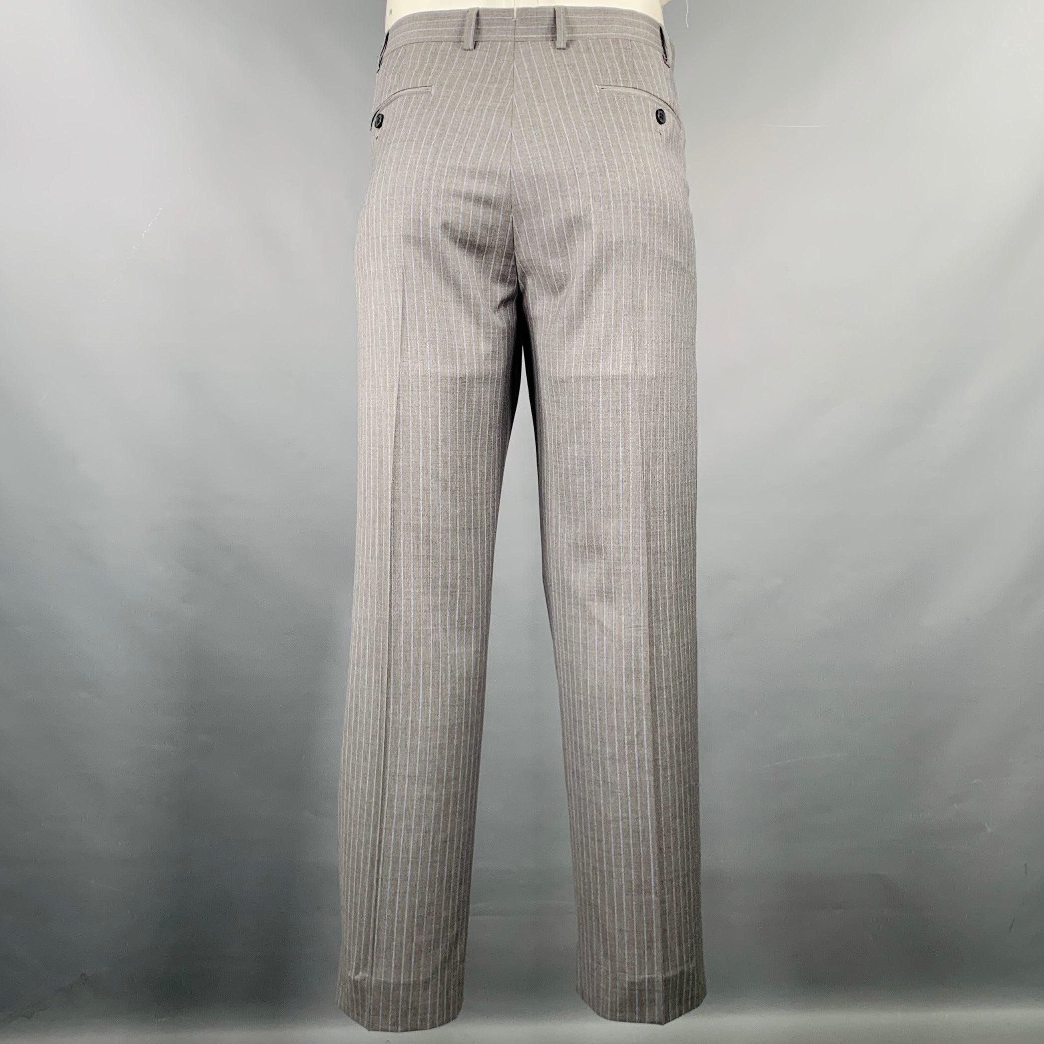SAKS FIFTH AVENUE Size 40 Charcoal & Grey Window Pane Wool / Silk Suit main image 0