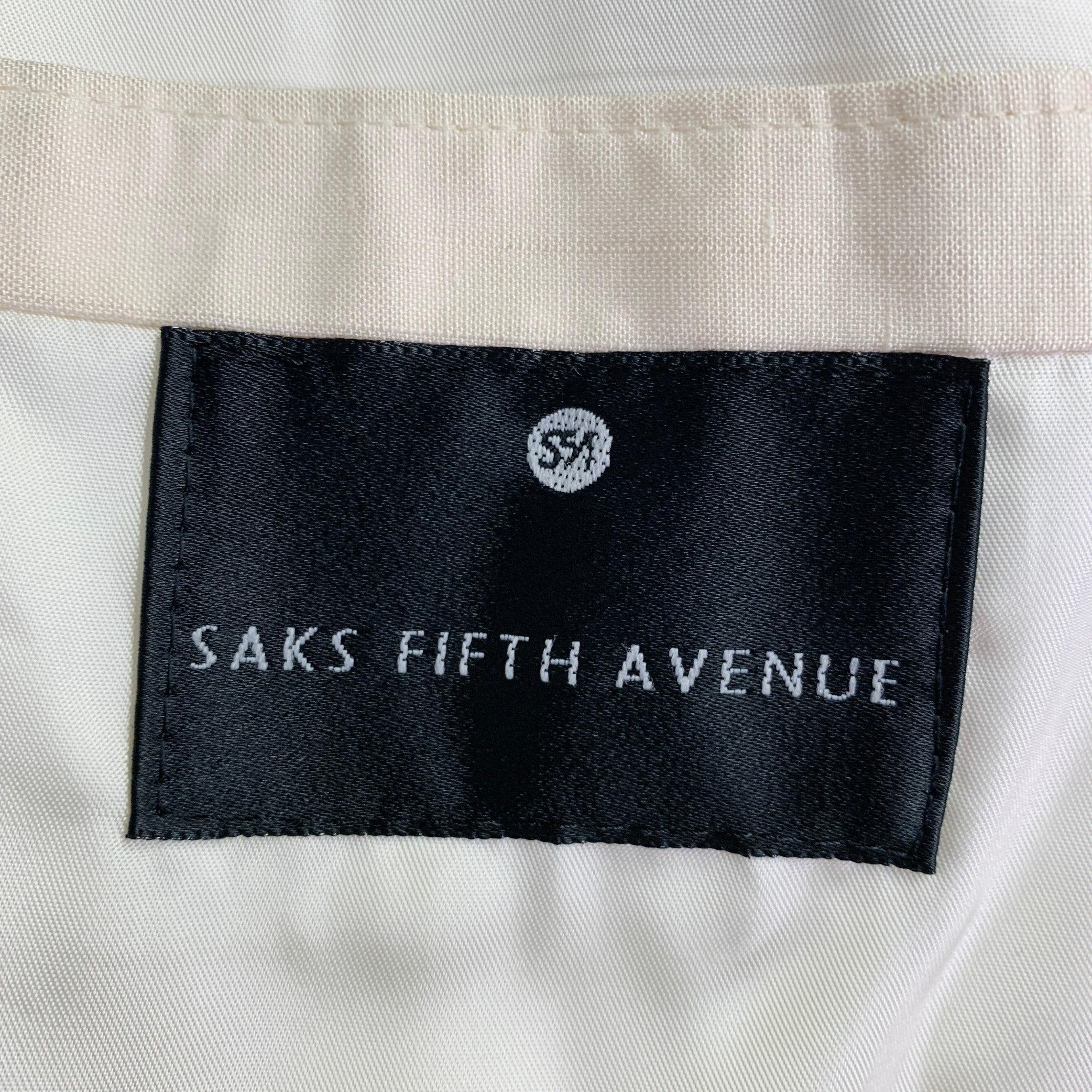 SAKS FIFTH AVENUE Size 48 Cream Silk Double Breasted Single Button Sport Coat For Sale 6