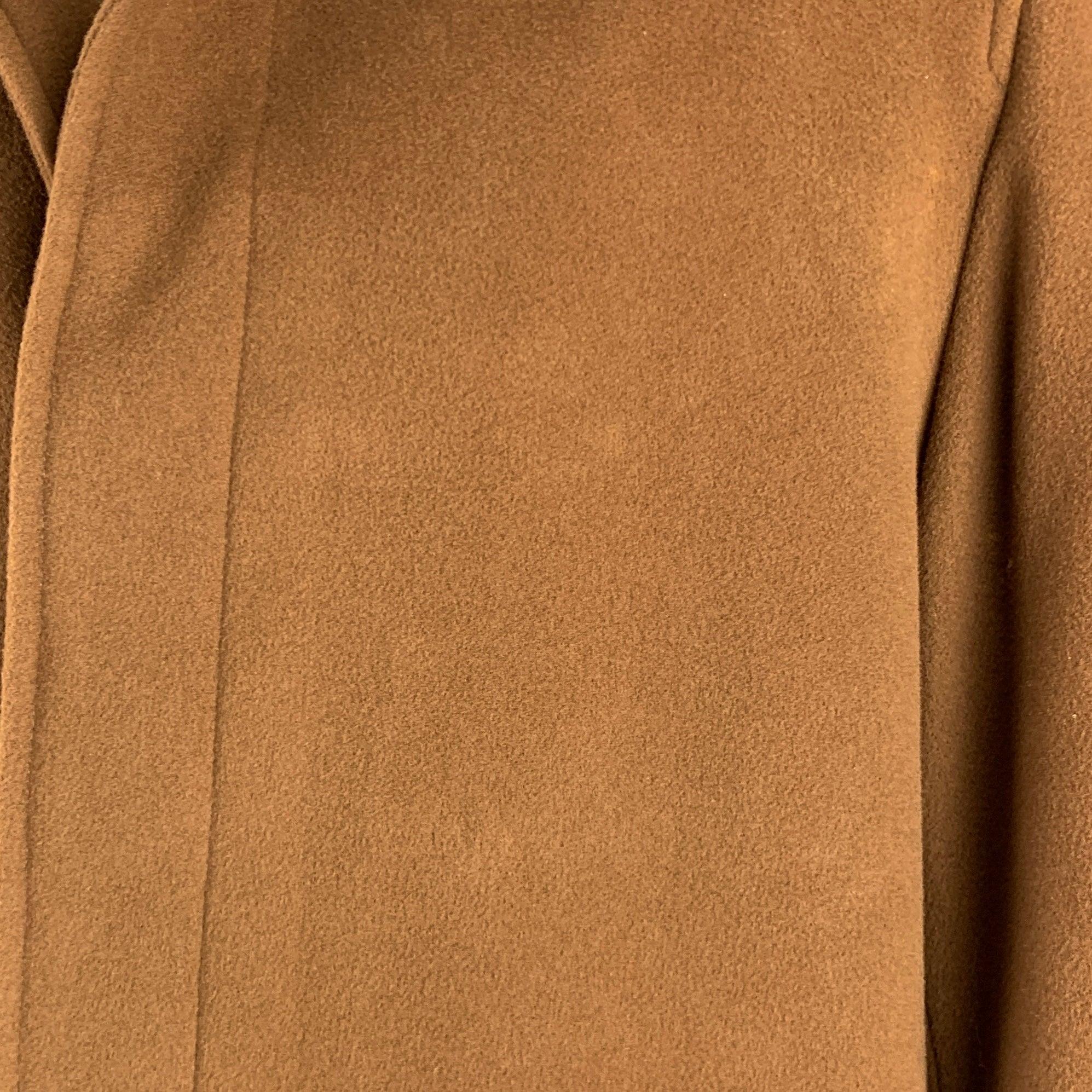 SAKS FIFTH AVENUE - Manteau en laine et cachemire brun clair, taille 48 en vente 1