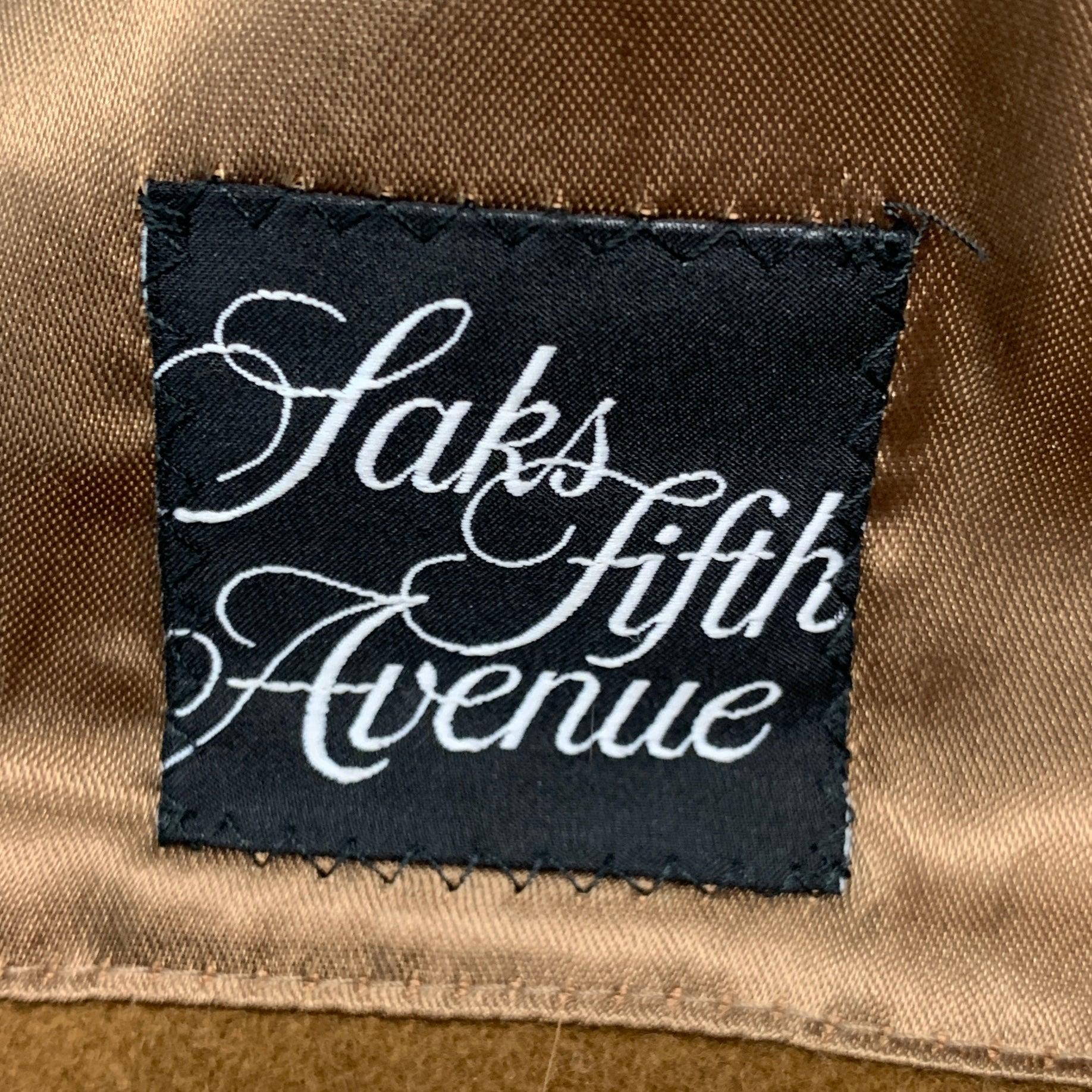 SAKS FIFTH AVENUE - Manteau en laine et cachemire brun clair, taille 48 en vente 2