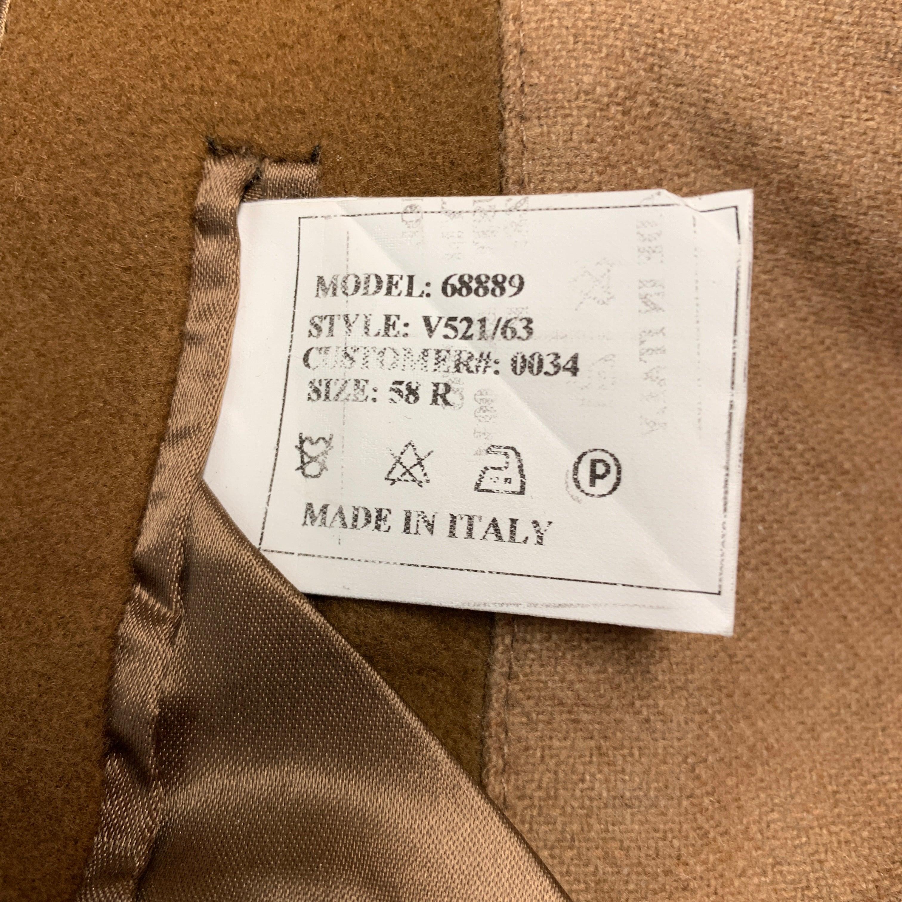 SAKS FIFTH AVENUE - Manteau en laine et cachemire brun clair, taille 48 en vente 3