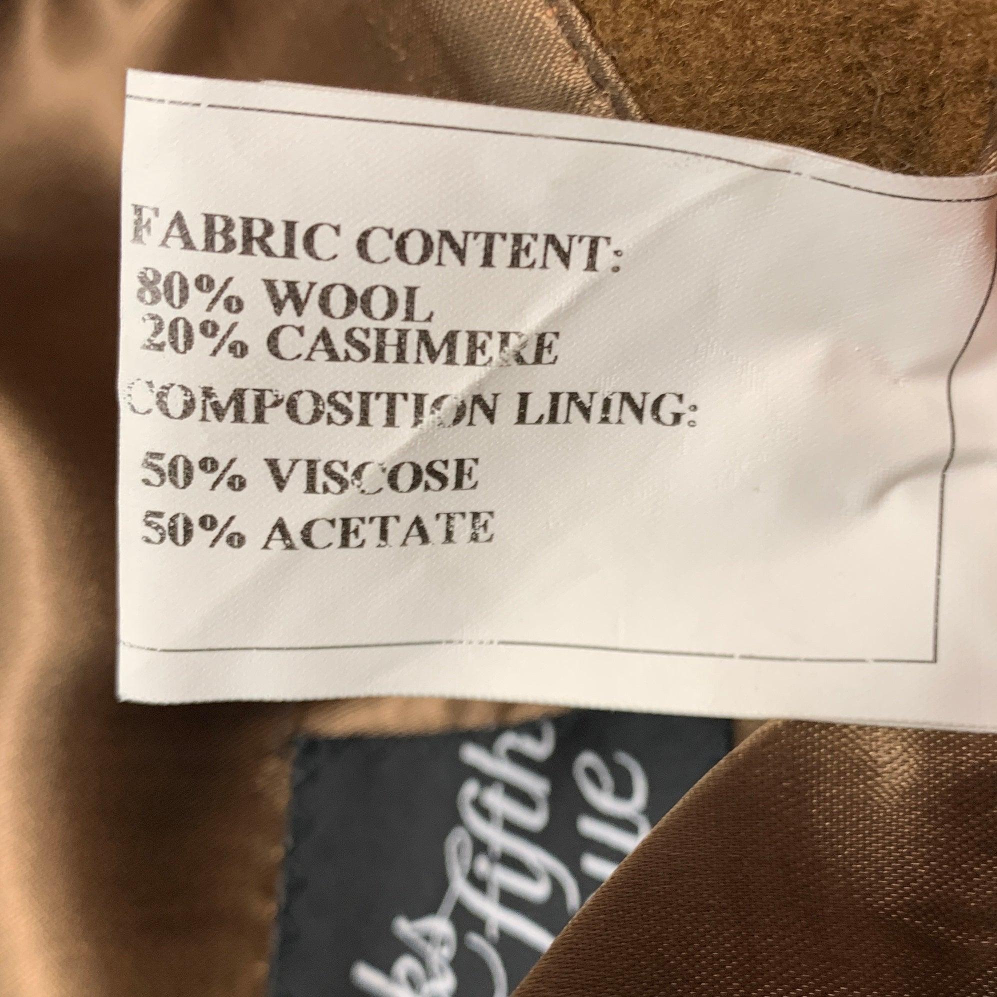 SAKS FIFTH AVENUE Size 48 Tan Wool Cashmere Coat For Sale 4