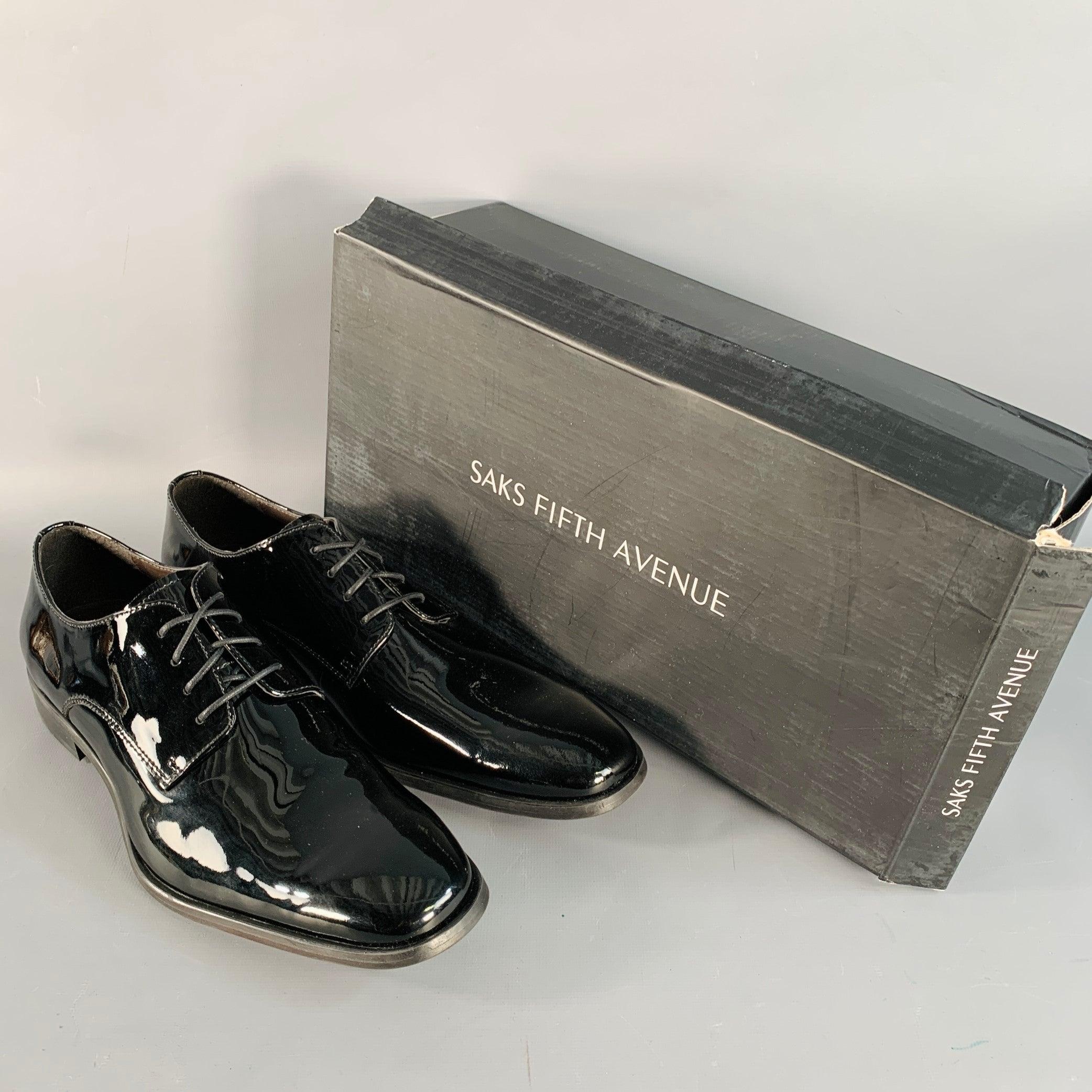Saks Fifth Avenue taglia 8,5 Gibson & Gibson in pelle nera, scarpe derby con lacci e scarpe da tennis in vendita 4
