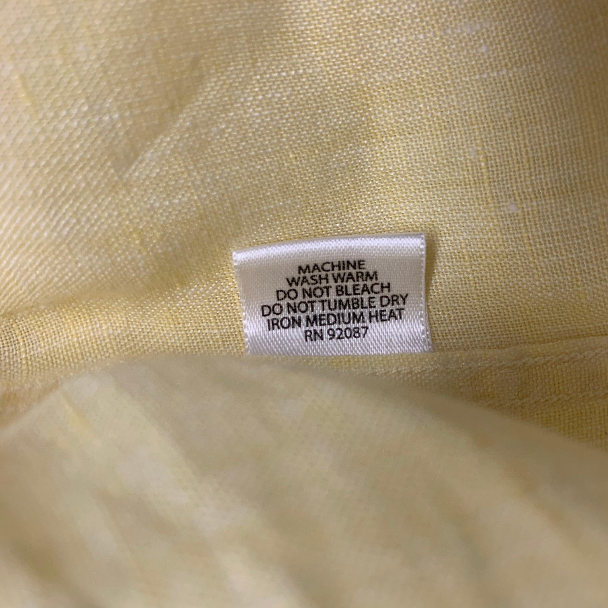 SAKS FIFTH AVENUE Größe L Gelbes langärmeliges Leinenhemd mit Knopfleiste im Angebot 2