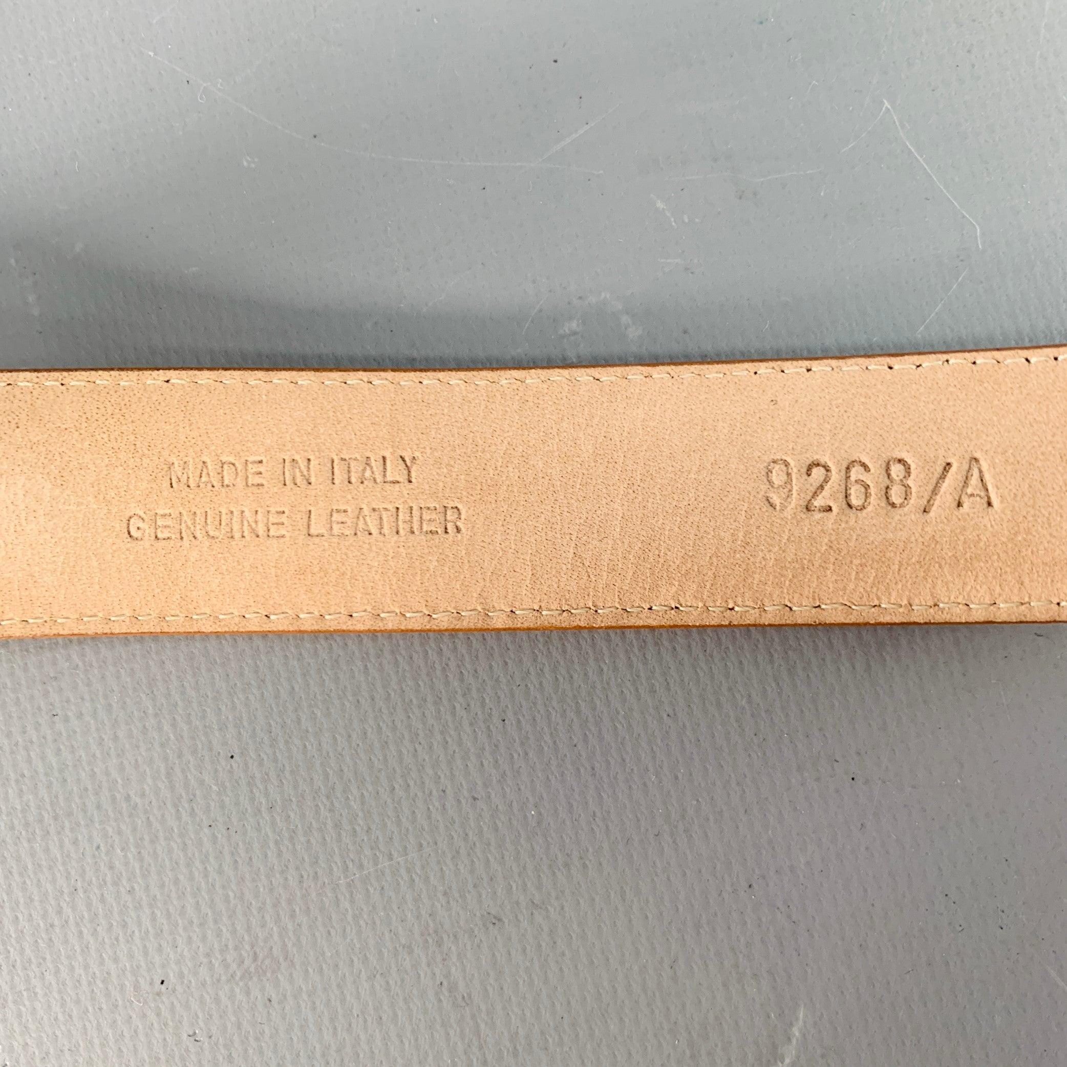 SAKS FIFTH AVENUE Size M Camel Gold Studded Leather Belt For Sale 2