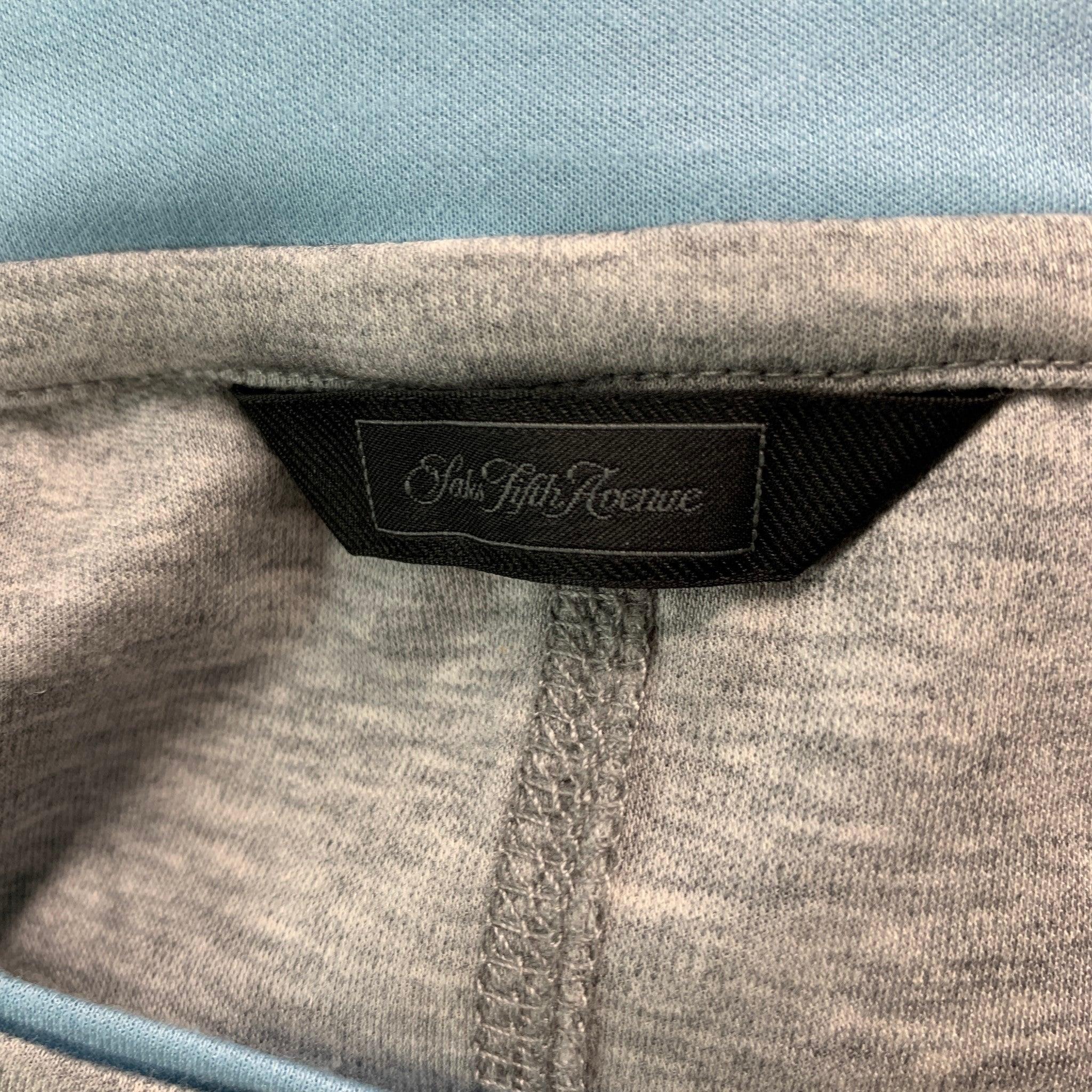 Men's SAKS FIFTH AVENUE Size M Grey Blue Heather Lyocell Cotton Long Sleeve T-shirt For Sale