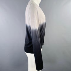 SAKS FIFTH AVENUE Size M Grey Charcoal Ombre Cotton V-Neck Cardigan