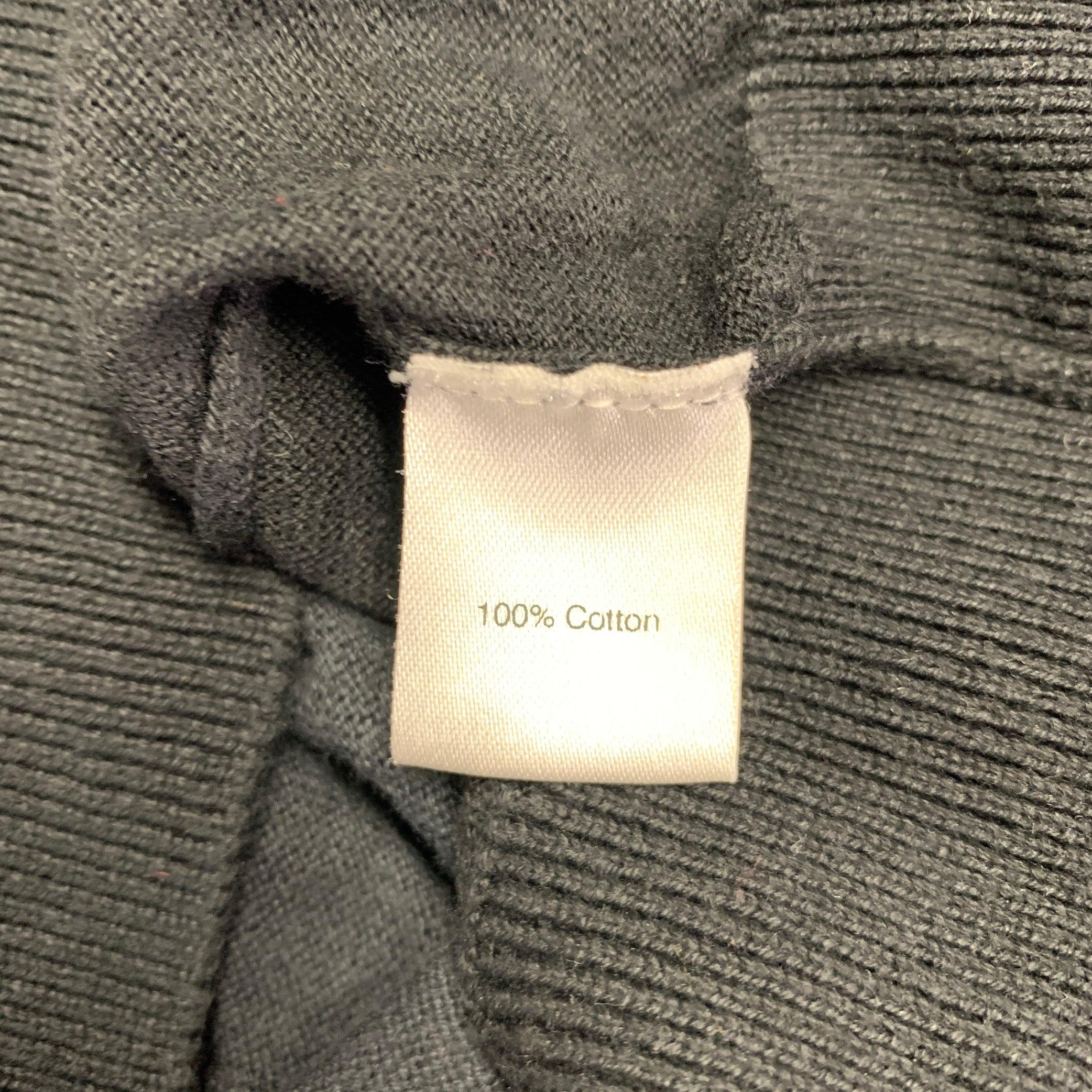 SAKS FIFTH AVENUE Size M Grey Charcoal Ombre Cotton V-Neck Cardigan For Sale 1