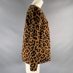 SAKS FIFTH AVENUE Size S Brown Black Cashmere Animal Print Pullover