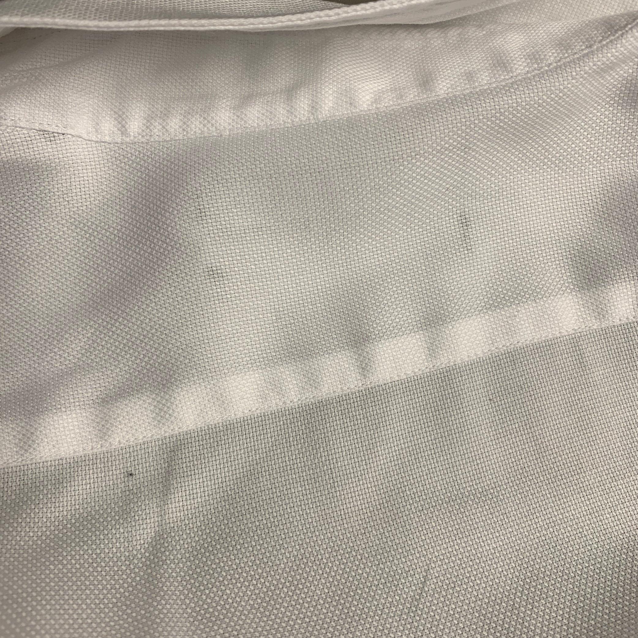 SAKS FIFTH AVENUE Size XL White Cotton French Cuff Long Sleeve Shirt In Excellent Condition In San Francisco, CA