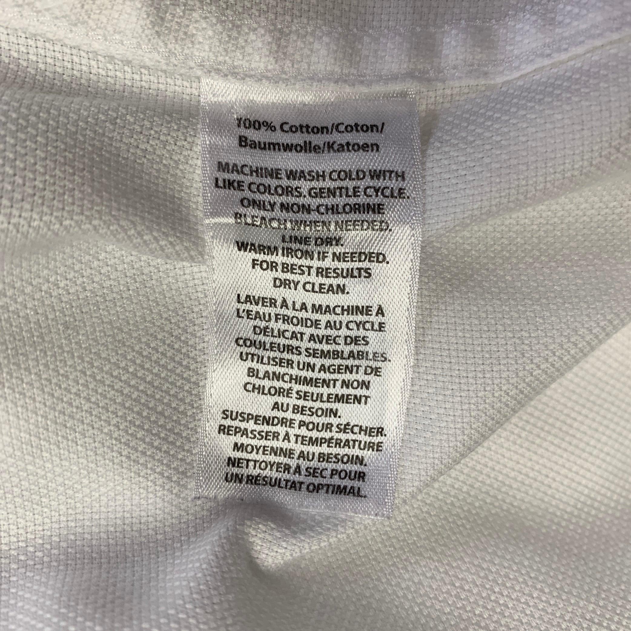 SAKS FIFTH AVENUE Size XL White Cotton French Cuff Long Sleeve Shirt 2