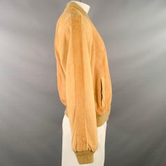 SAKS FIFTH AVENUE Vintage Size 44 Beige Suede Bomber Jacket