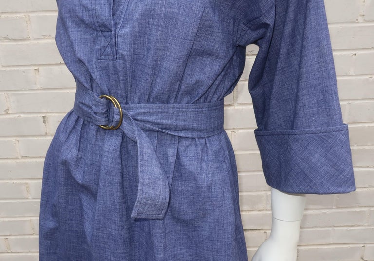 Saks Fifth Avenue Young Dimensions Denim Dress, 1970’s For Sale at 1stDibs