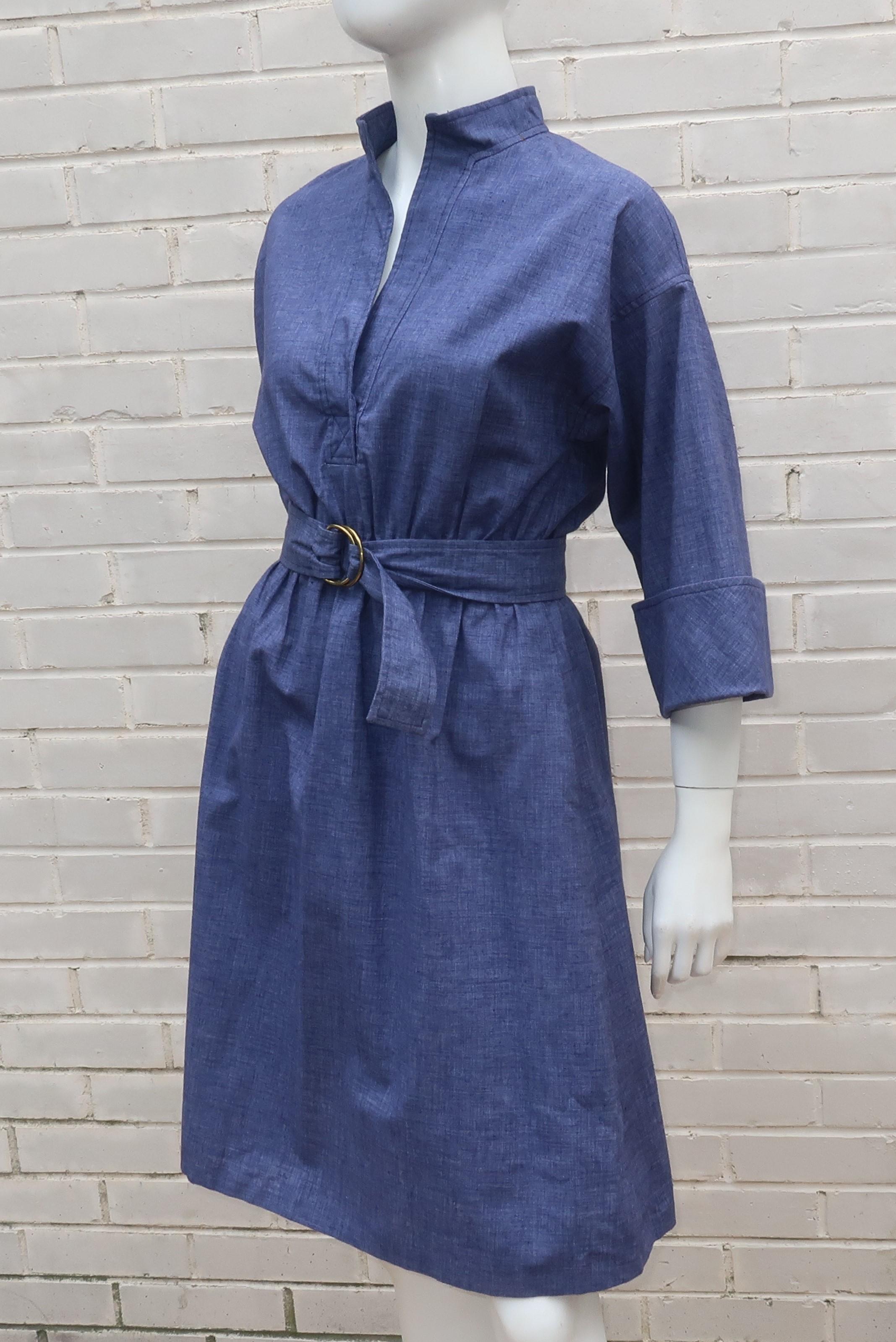 Saks Fifth Avenue Young Dimensions Denim Dress, 1970’s 1