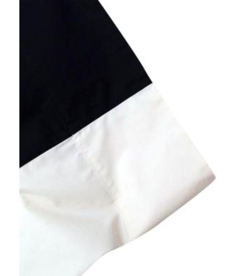 Saks Potts Black & Cream Cotton Caroline Dress with Wrap Belt For Sale 1