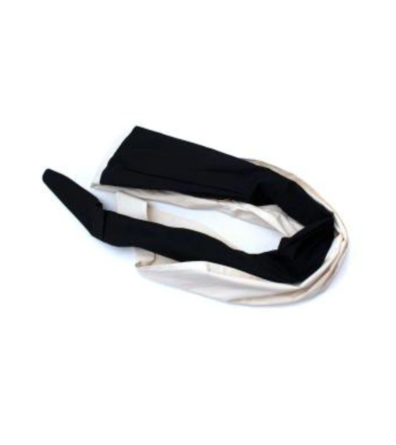 Saks Potts Black & Cream Cotton Caroline Dress with Wrap Belt For Sale 3