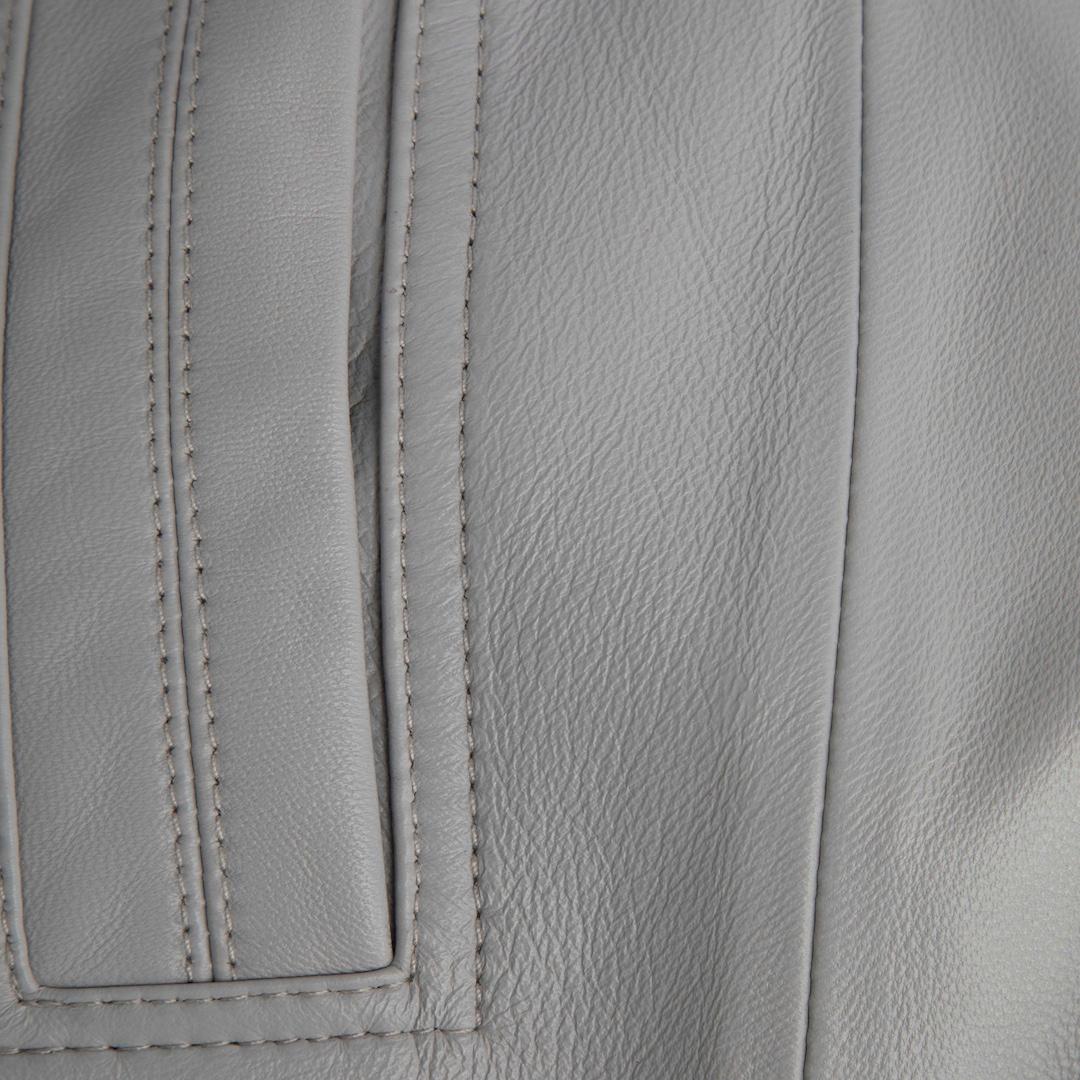 Gray Saks Potts Grey Lamb Leather Foxy Shearling Coat Size S