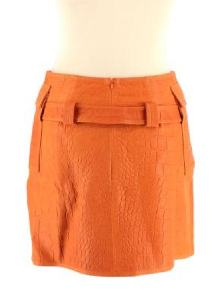 orange leather skirt