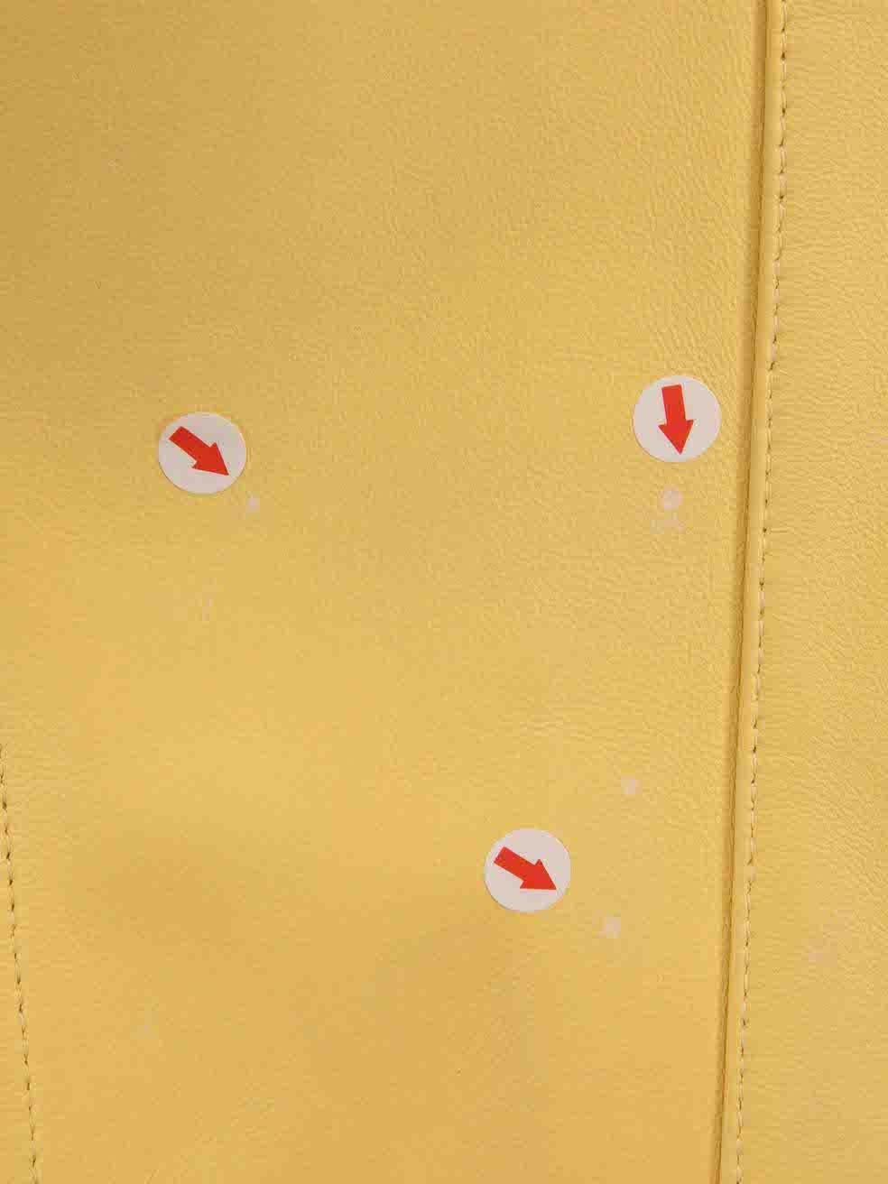 Saks Potts Yellow Leather Foxy Shearling Coat Size XS 1