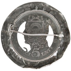 Sakta Made of 5 Lats Coin, Latvia, 1930s