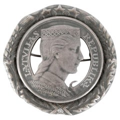 Sakta Made of 5 Lats Coin, Latvia, 1930s