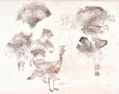 Ohne Titel, figurativ, Aquarell auf Papier von moderner Künstler „In Stock“