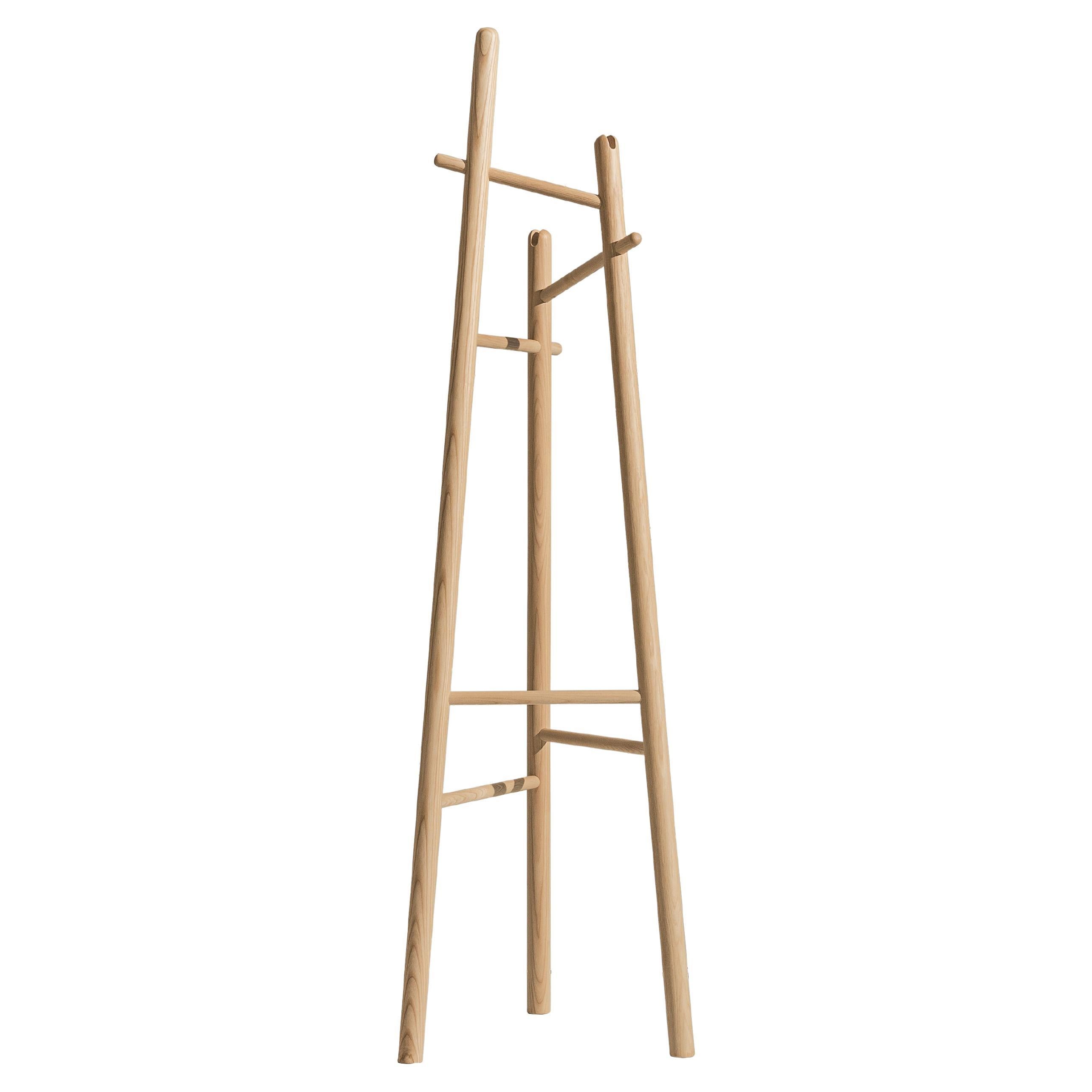 Sakti Contemporary Coat Hanger in Natural Ash For Sale