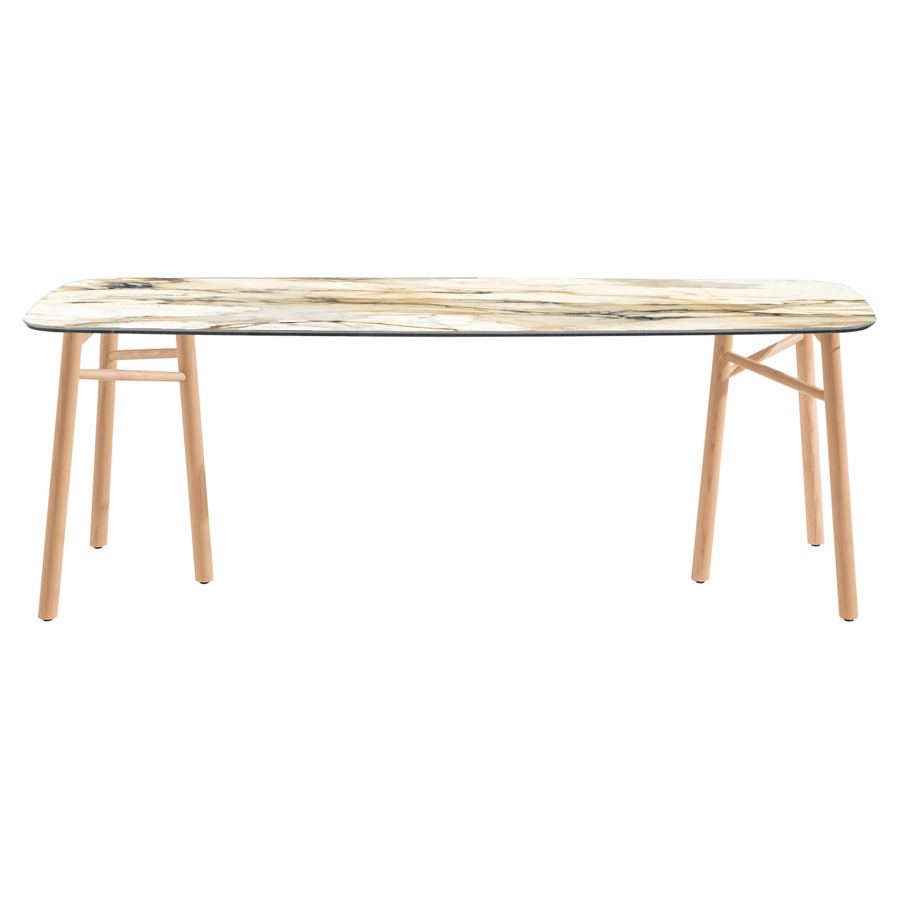 Sakti Dining Table, Natural Ash and Ceramic by Marialaura Rossiello Irvine For Sale