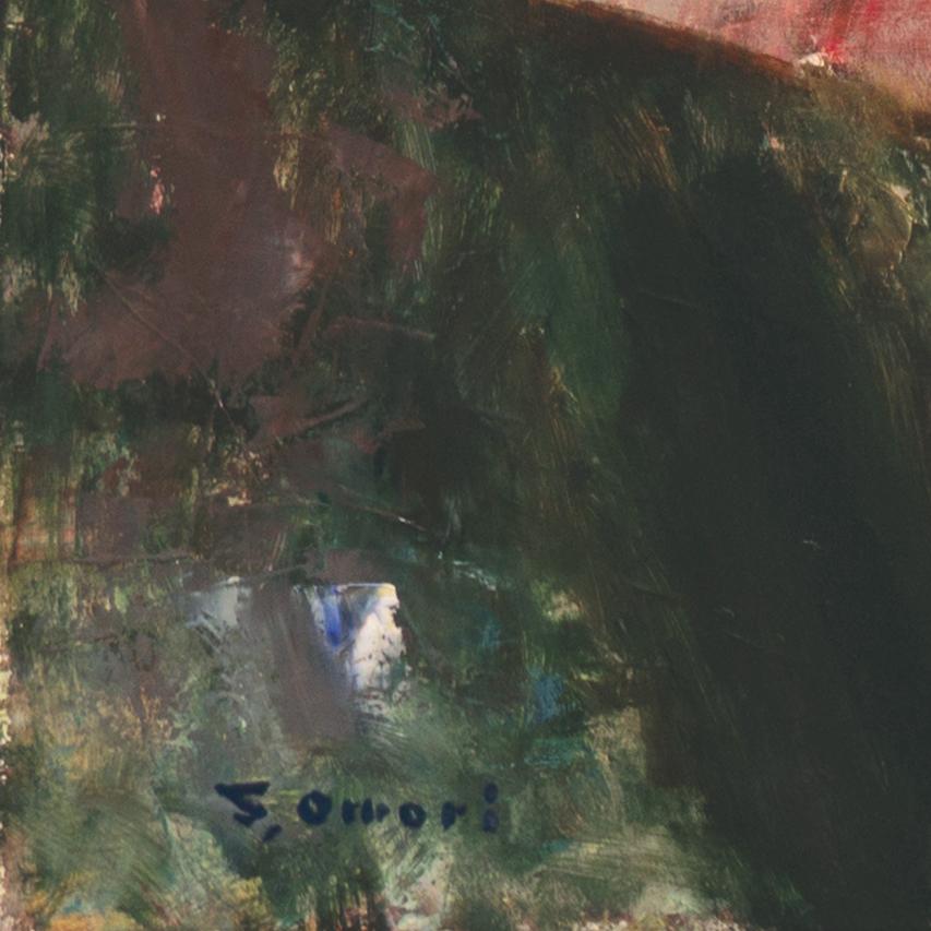 'Mount Fuji', Japanese Abstraction, Isle de St. Louis, Paris, Tokyo, Modernism - Painting by Sakue Omori