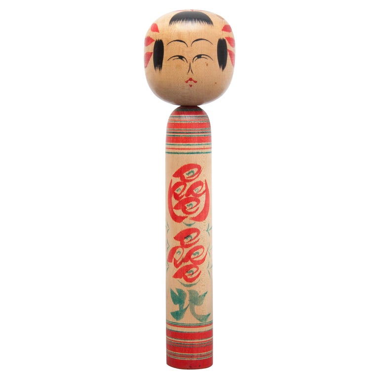 Sakunami Japanese Traditional Wooden Kokeshi Doll For Sale at 1stDibs