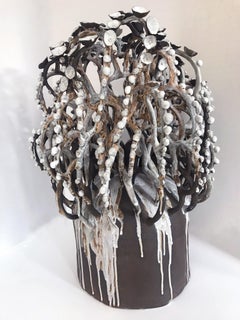 Sakura Brown Sculpture in Glazed Ceramic by Trish DeMasi