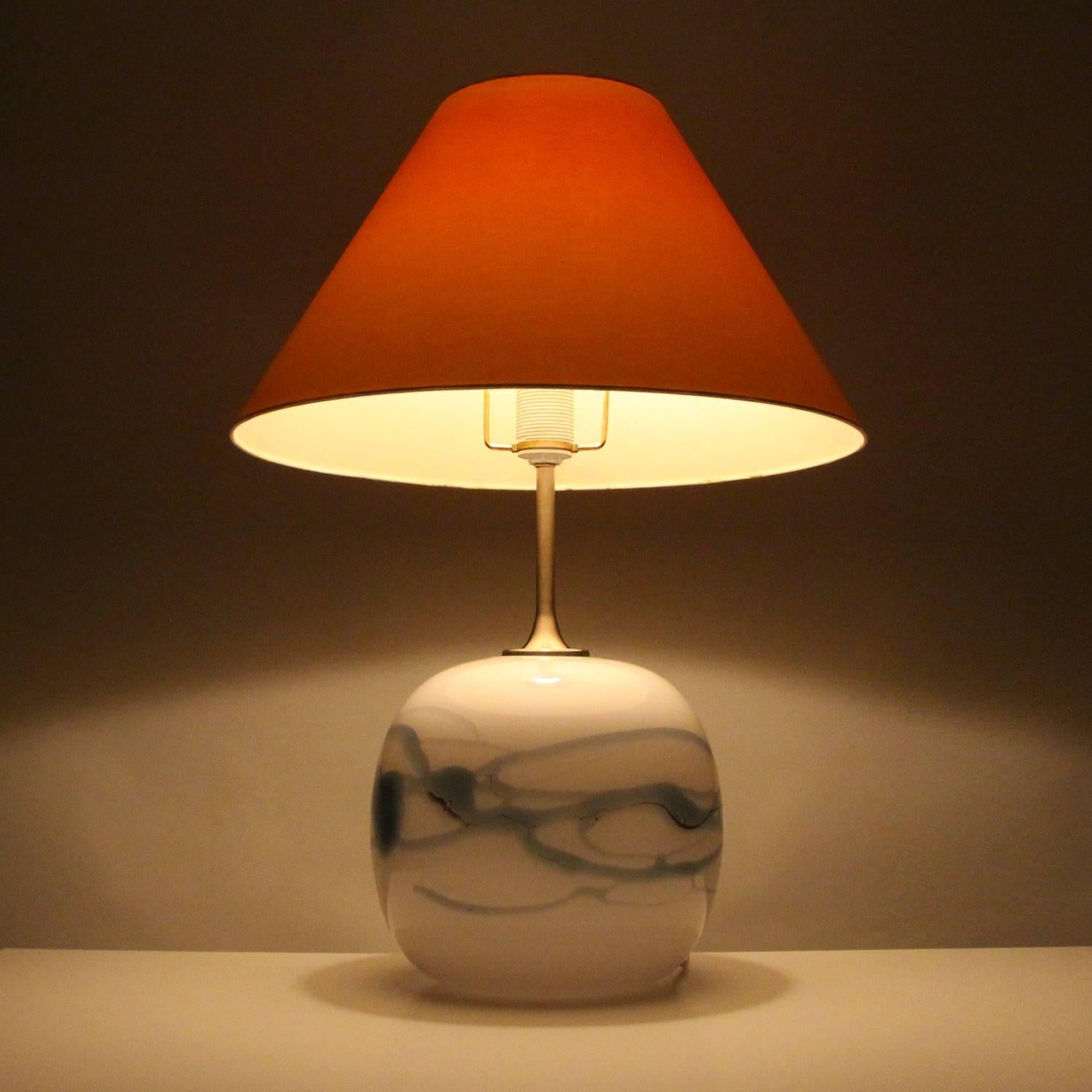 Danish Sakura, Large Blown Glass Table Lamp by Michael Bang, Holmegaard, 1980 For Sale