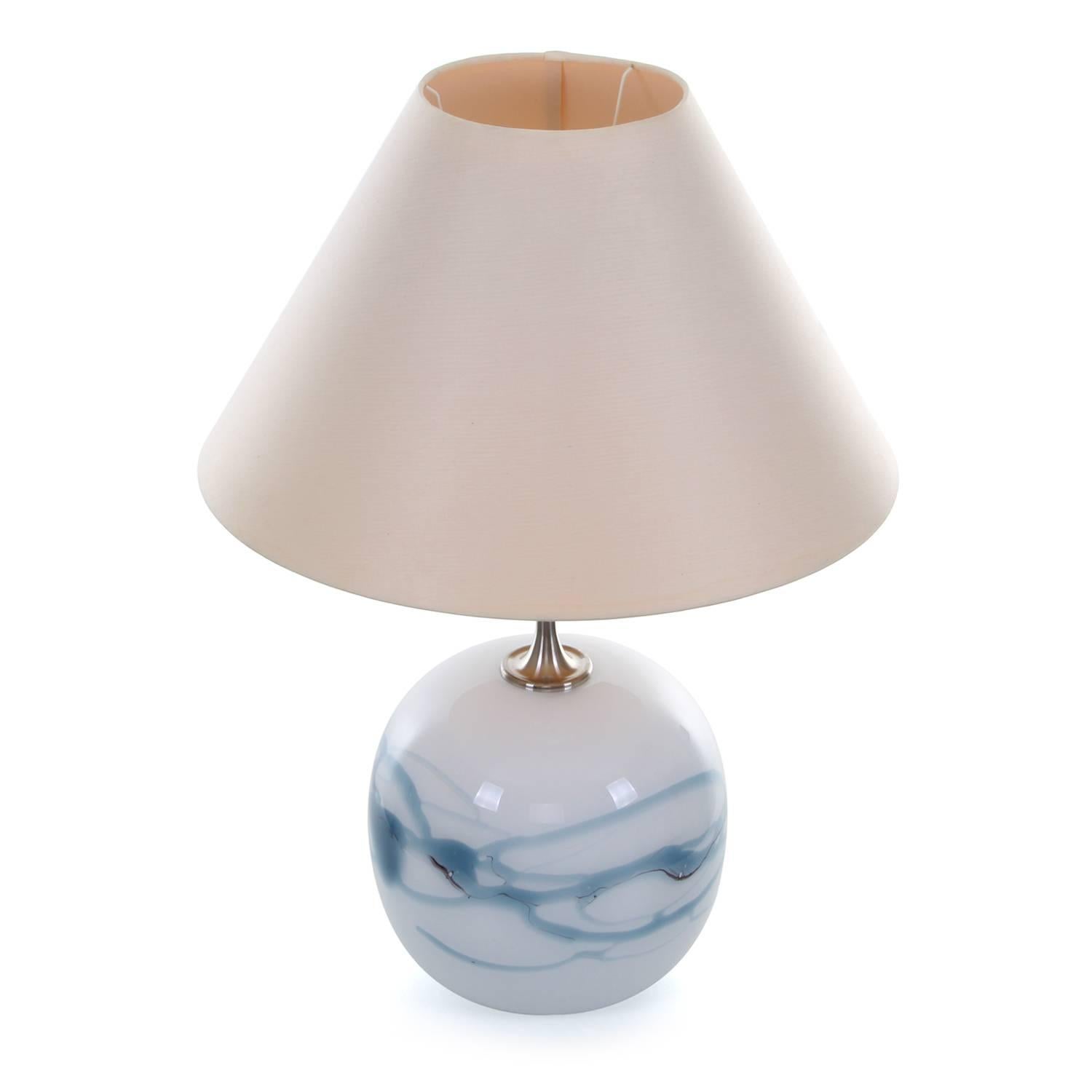 Polished Sakura, Large Blown Glass Table Lamp by Michael Bang, Holmegaard, 1980 For Sale