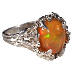 Anello Sakura Opal Argento Opale etiope naturale Anello unico nel suo genere stile vintage