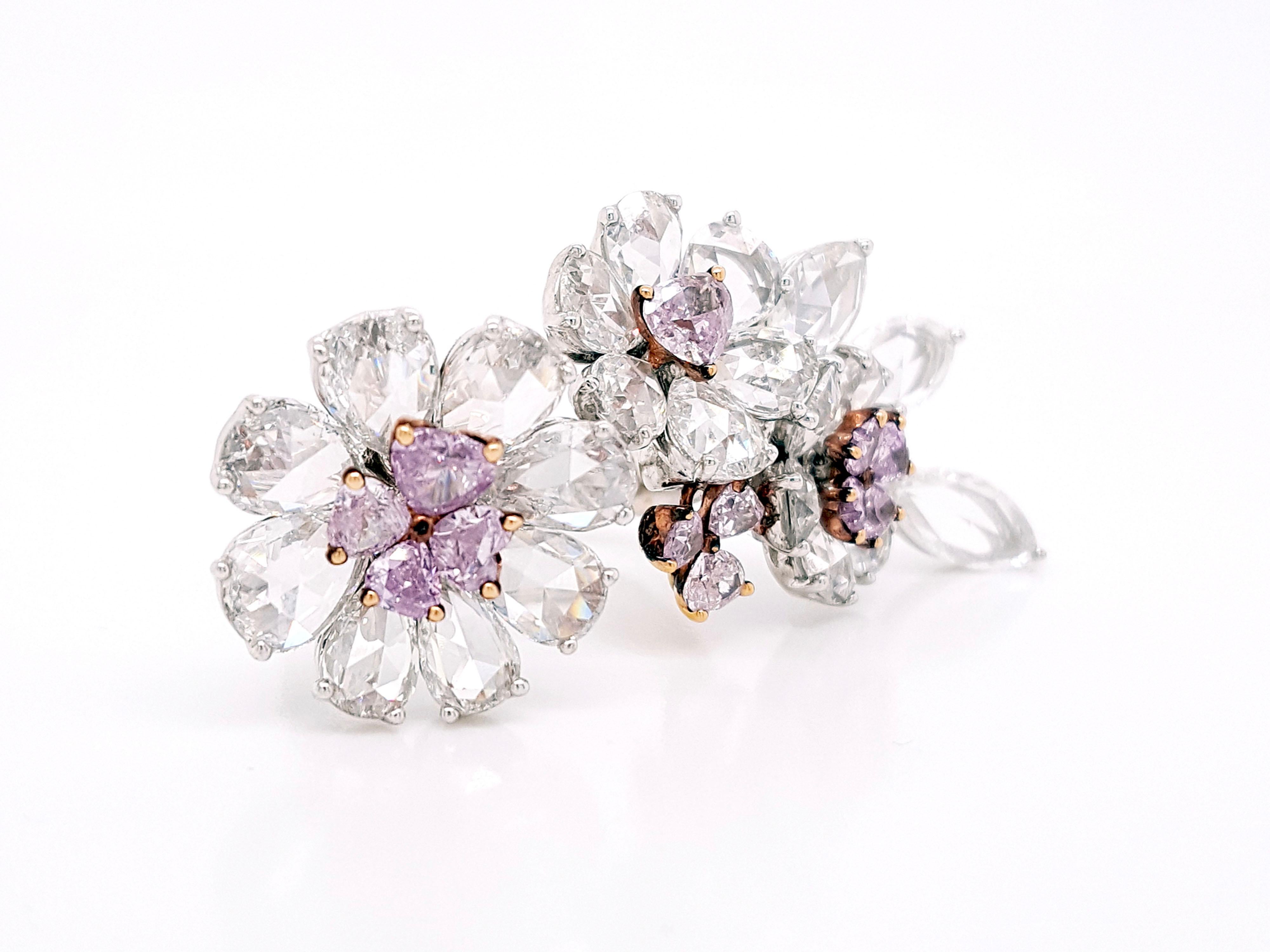 Sakura Diamantring aus 18K Gold  7,67 Karat Diamanten im Rosen- und Rosenschliff
Dieser außergewöhnliche Sakura-Diamantring ist ein floral inspiriertes Meisterwerk mit insgesamt 7,67 Karat natürlichen Diamanten. In der Mitte jeder Blüte sitzt ein