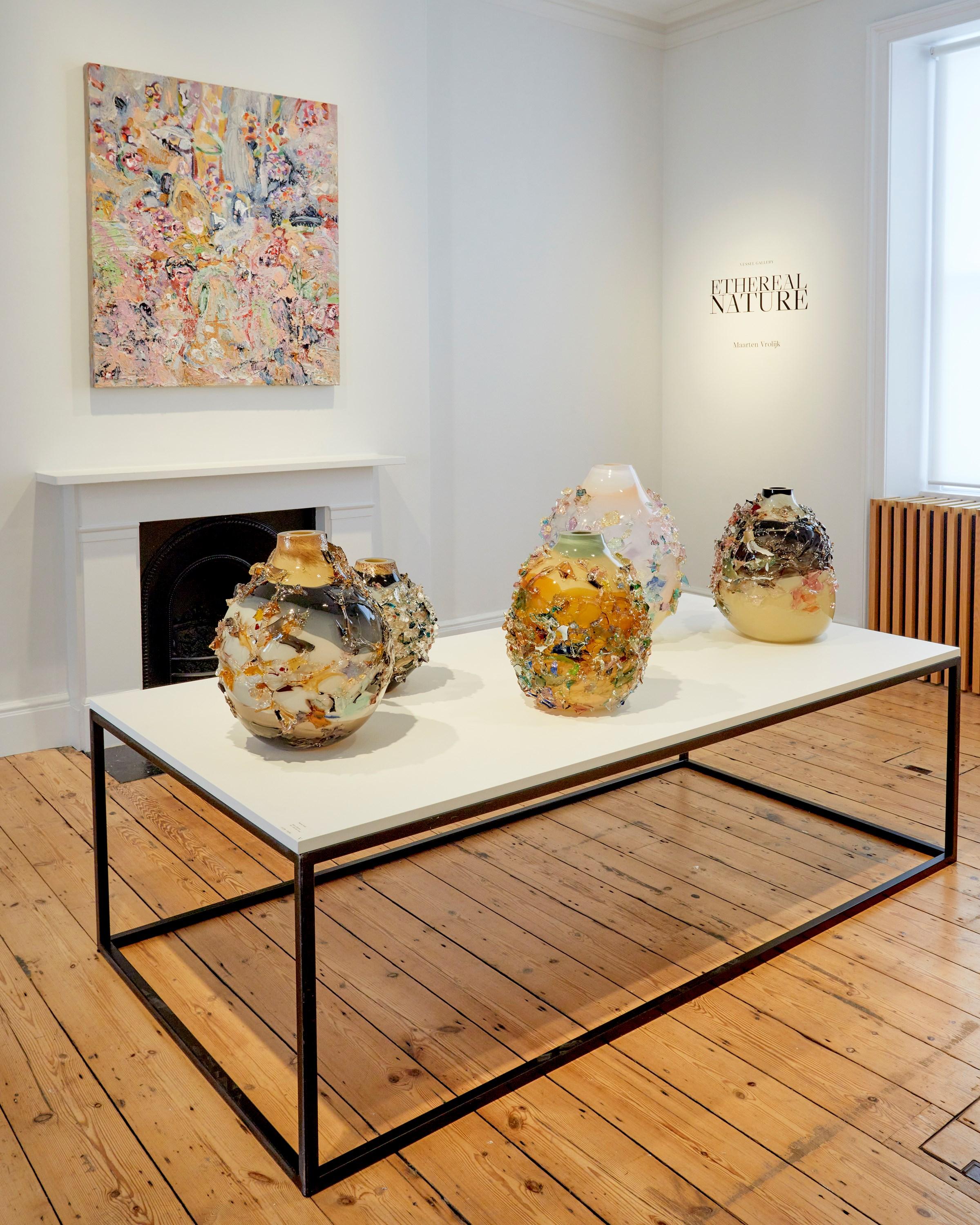 Sakura TFO24017, vaso scultoreo in vetro Sage, ambra e oro di Maarten Vrolijk in vendita 2