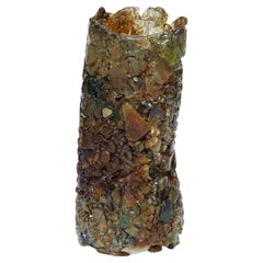 Sakura TFO24030, a textured bronze, blue & jade glass vase by Maarten Vrolijk