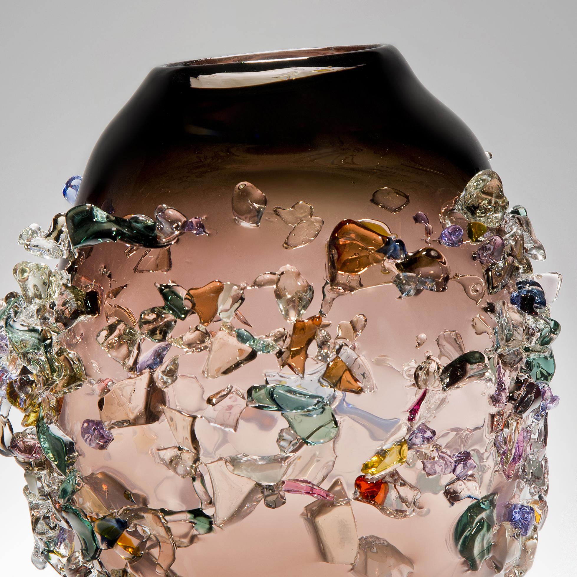 Organic Modern Sakura TRP19013, a Glass Vase in Brown with Mixed Colors by Maarten Vrolijk