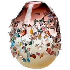 Sakura TRP20003, a Glass Vase in Dark Pink with Mixed Colors by Maarten Vrolijk