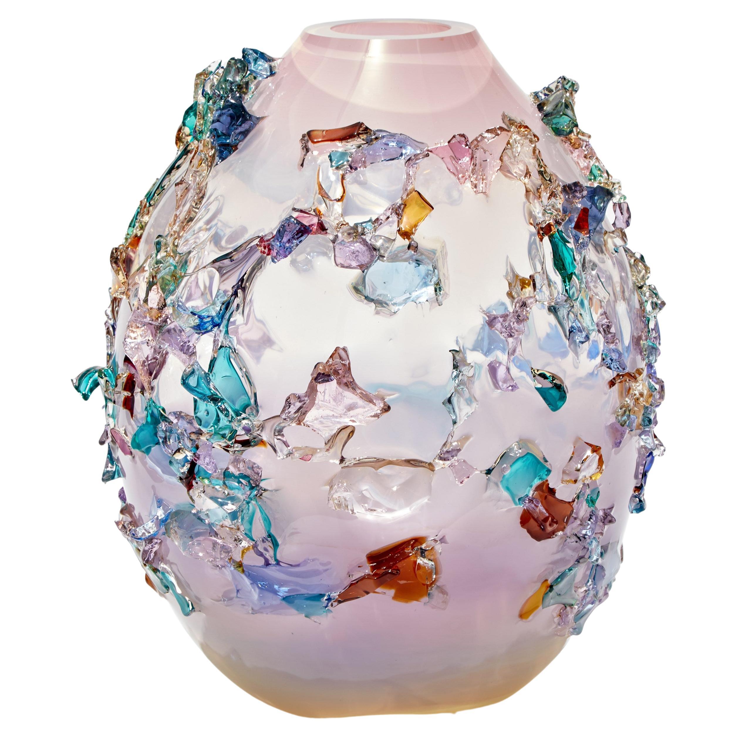 Sakura TRP21010, a Glass Vase in Pink with Mixed Colors by Maarten Vrolijk