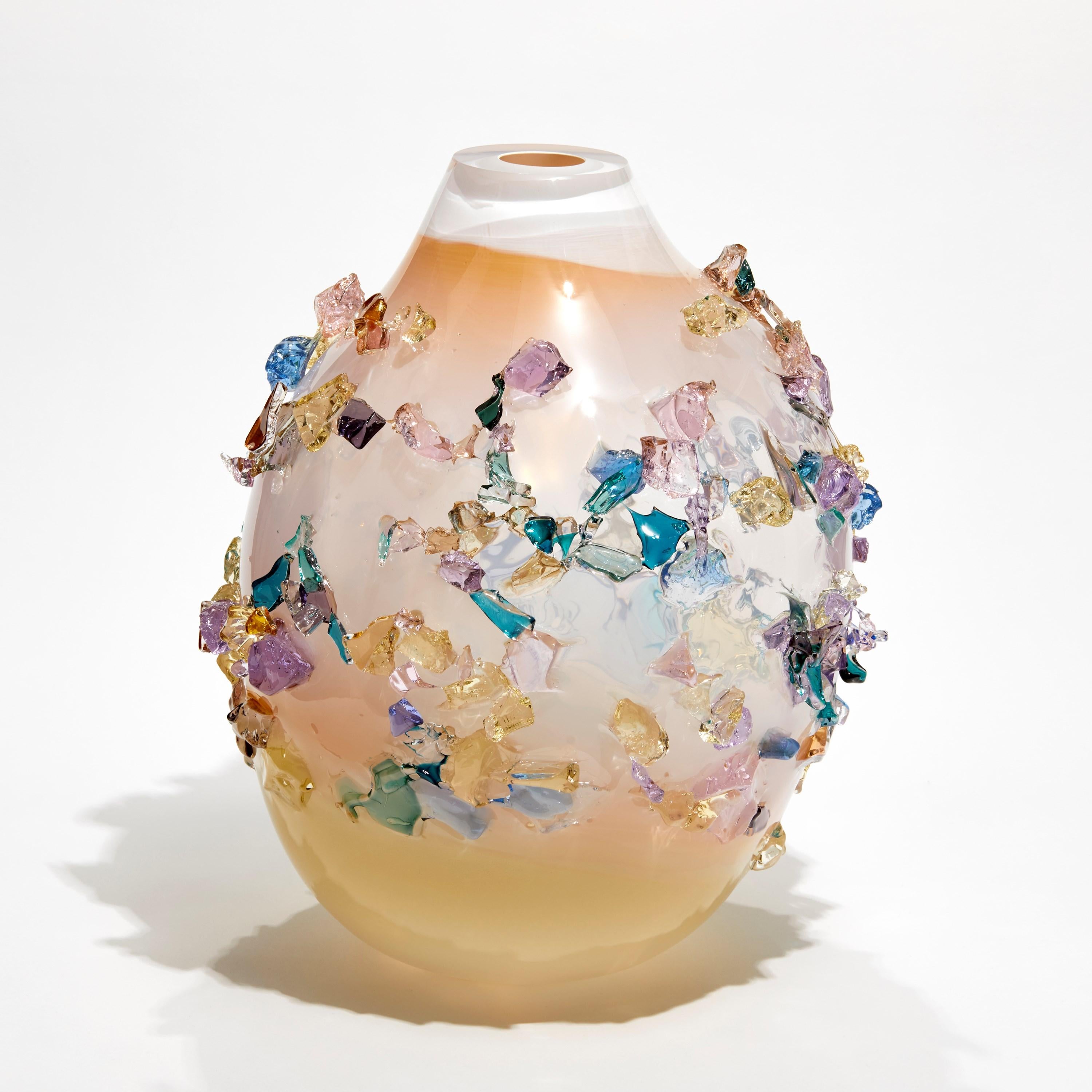 coral glass vase