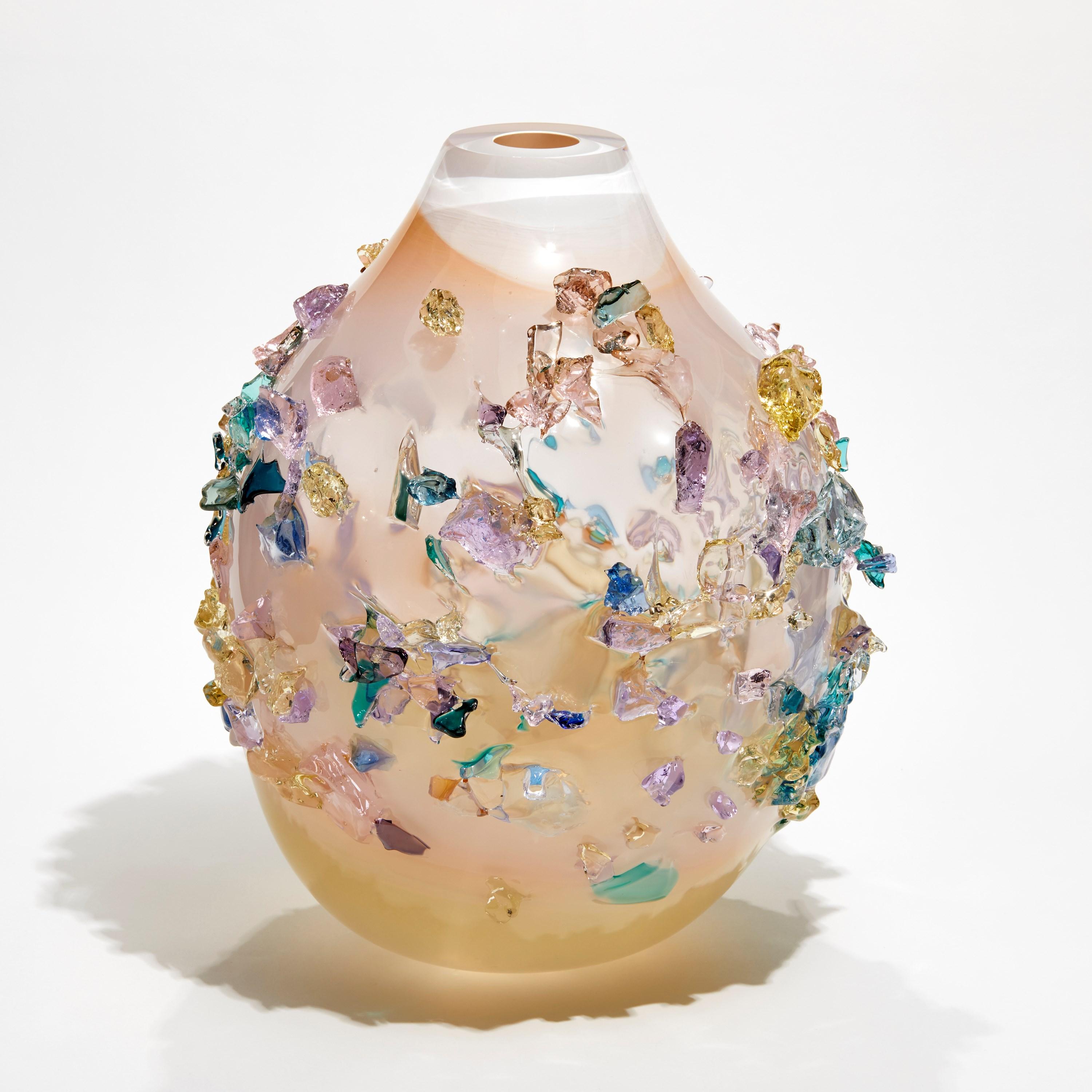 Organic Modern Sakura TRP21015, a Glass Vase in Corals with Mixed Colors by Maarten Vrolijk For Sale