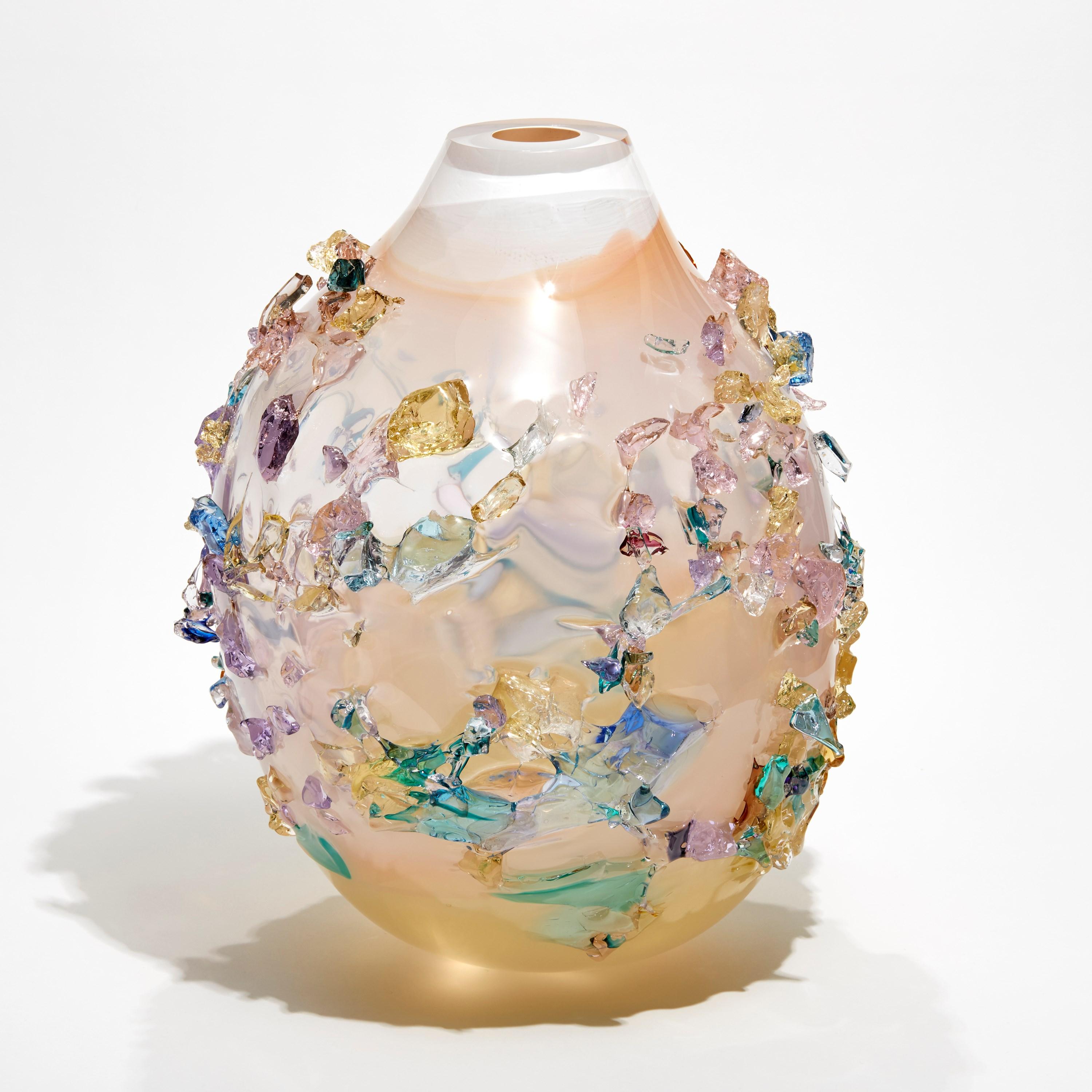 Dutch Sakura TRP21015, a Glass Vase in Corals with Mixed Colors by Maarten Vrolijk For Sale