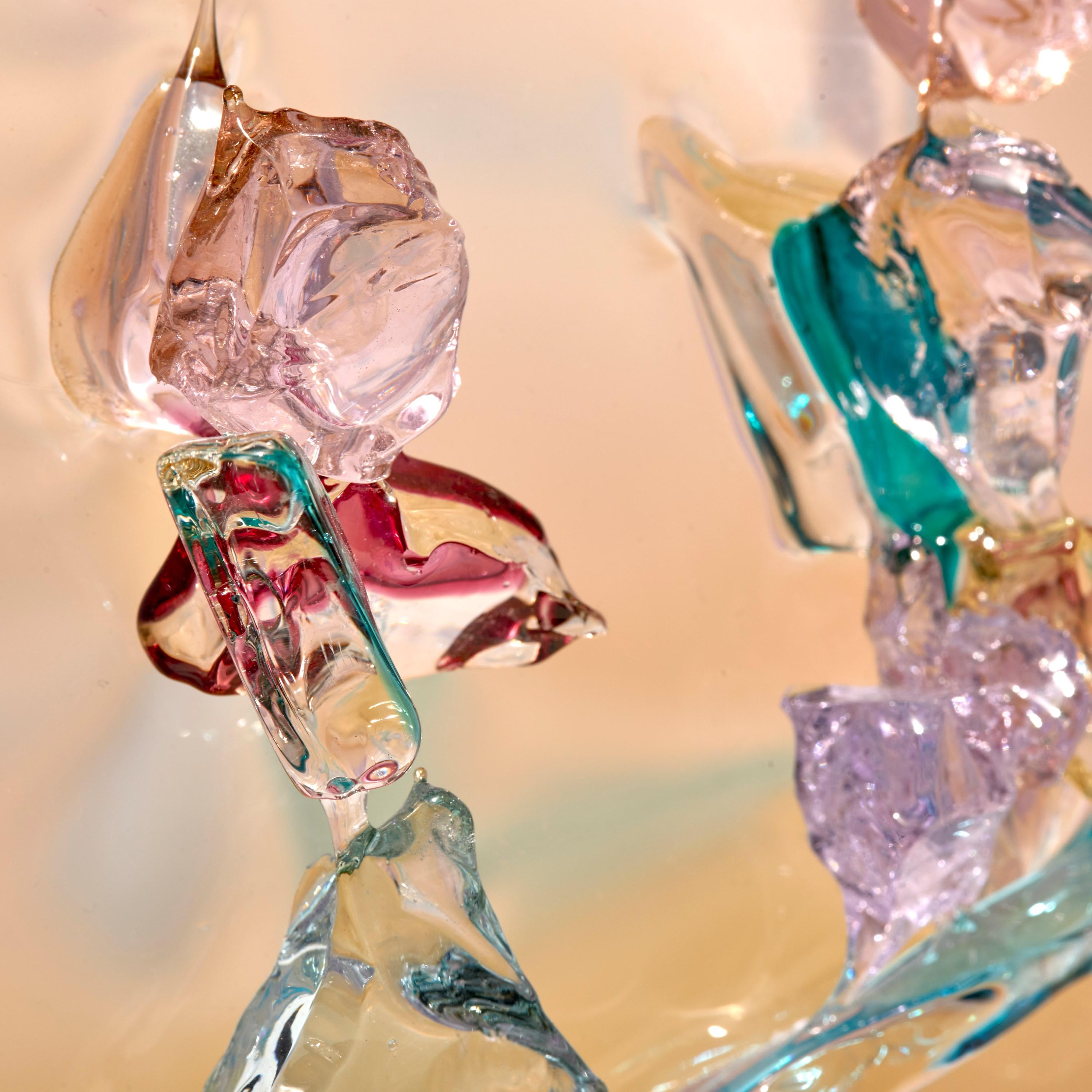 Blown Glass Sakura TRP21015, a Glass Vase in Corals with Mixed Colors by Maarten Vrolijk For Sale