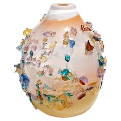 Sakura TRP21015, a Glass Vase in Corals with Mixed Colors by Maarten Vrolijk