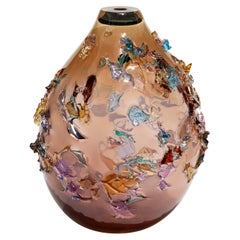  Sakura TRP22003, Aubergine with Mixed Colors Sculptural Vase by Maarten Vrolijk
